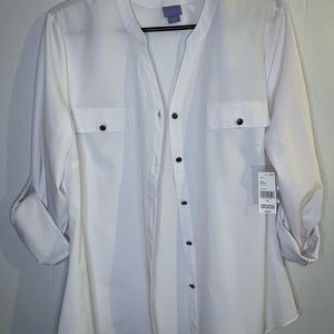 Laura Scott White Button Up Size XL